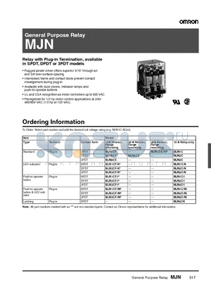 MJN1CF-IN datasheet - General Purpose Relay