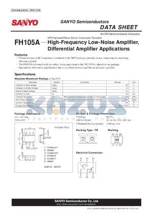 FH105A datasheet - High-Frequency Low-Noise Amplifier, Differential Amplifier Applications