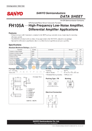 FH105A_12 datasheet - High-Frequency Low-Noise Amplifier, Differential Amplifier Applications