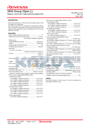 M38030F4L-XXXKP datasheet - SINGLE-CHIP 8-BIT CMOS MICROCOMPUTER