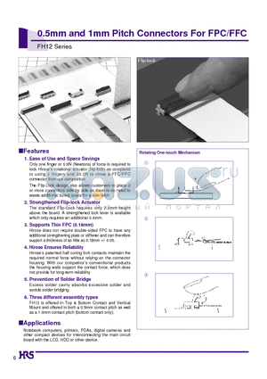 FH12-11S-0.5SH datasheet - 0.5mm and 1mm Pitch Connectors For FPC/FFC