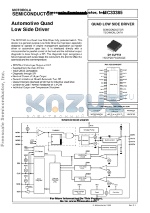 MC33385DH datasheet - Automotive Quad Low Side Driver