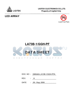 LA73B-1-GGH-PF datasheet - LED ARRAY