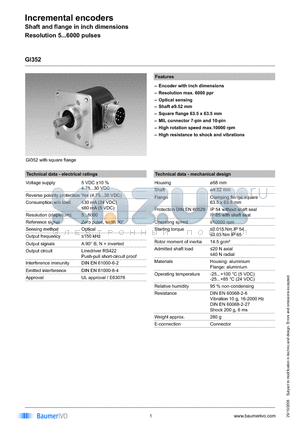 GI352.171A050 datasheet - Incremental encoders