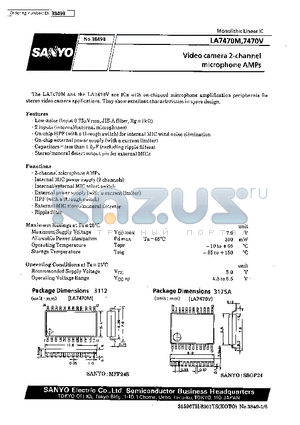 LA7470 datasheet - Video camera 2-channel microphone AMPs