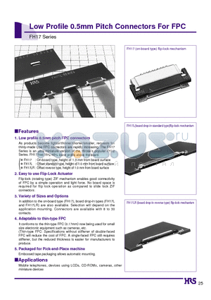 FH17-30S-0.5SH datasheet - Low Profile 0.5mm Pitch Connectors For FPC