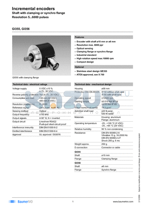 GI355.070C336 datasheet - Incremental encoders