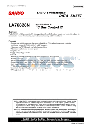 LA76828N datasheet - I2C Bus Control IC