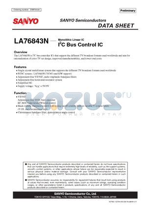 LA76843N_06 datasheet - I2C Bus Control IC