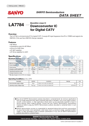 LA7784 datasheet - Downconverter IC for Digital CATV