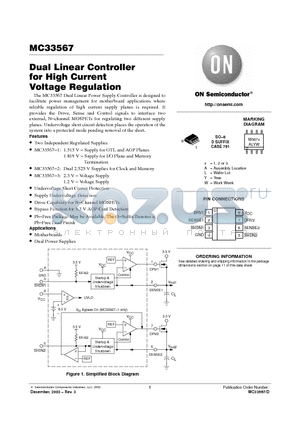 MC33567D-1 datasheet - Dual Linear Controller for High Current Voltage Regulation