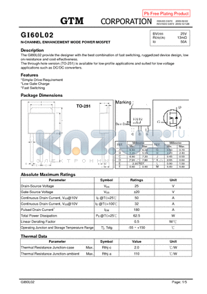 GI60L02 datasheet - N-CHANNEL ENHANCEMENT MODE POWER MOSFET