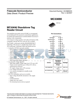 MC33690_07 datasheet - MC33690 Standalone Tag