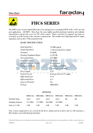 FHC6 datasheet - FILTER