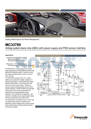 MC33789FS datasheet - Airbag system basis chip (SBC) with power supply and PSI5 sensor interface
