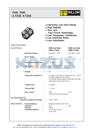 FHN2-T238 datasheet - High Stability Extremely Low Ohm Rating