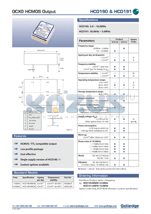HCD191/AMFN datasheet - OCXO HCMOS OUTPUT