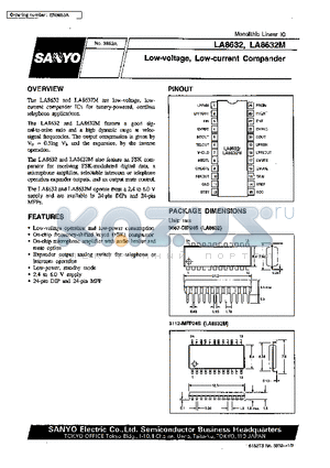 LA8632M datasheet - Low-voltage, Low-current Compander