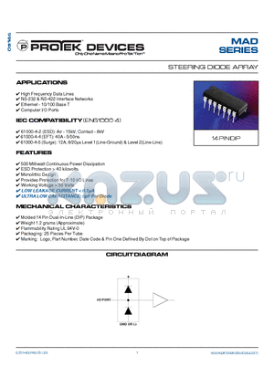 MAD datasheet - STEERING DIODE ARRAY