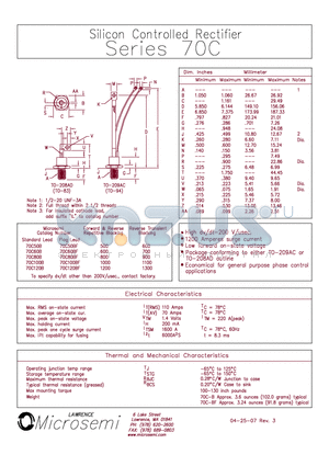 70C50BF datasheet - Silicon Controlled Rectifier
