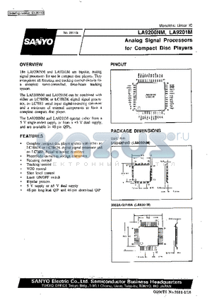 LA9201M datasheet - Analog Signal Processors for Compact Disc Players