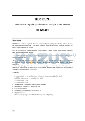 HCD61202U datasheet - Dot Matrix Liquid Crystal GraphicDisplay Column Driver