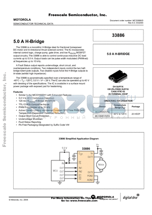 MC33886VWR2 datasheet - 5.0 A H BRIDGE