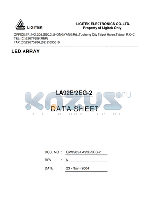 LA92B-2EG-2 datasheet - LED ARRAY