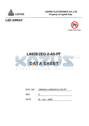 LA92B-2EG-2-AS-PF datasheet - LED ARRAY