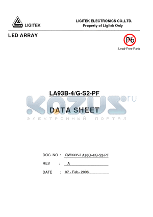 LA93B-4-G-S2-PF datasheet - LED ARRAY
