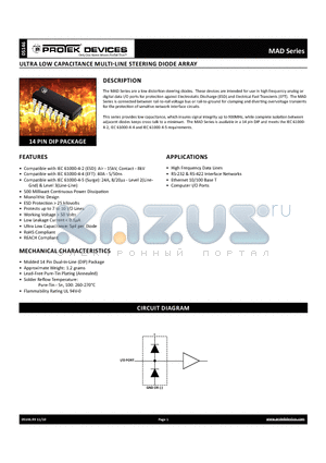 MAD1106 datasheet - ultra low capacitance multi-line steering diode array