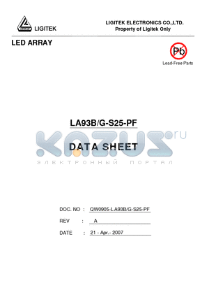 LA93B-G-S25-PF datasheet - LED ARRAY