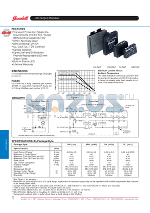 70G-OAC5A-11 datasheet - AC Output Modules