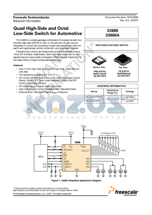MC33888APNBR2 datasheet - Quad High-Side and Octal Low-Side Switch for Automotive