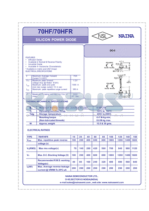 70HF120M datasheet - SILICON POWER DIODE