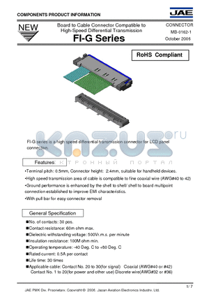 FI-G30S-VF25 datasheet - Board to Cable Connector Compatible to High-Speed Differential Transmission