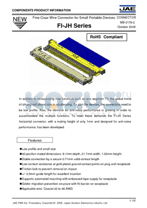 FI-JH30C-B datasheet - Fine-Coax Wire Connector for Small Portable Devices