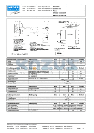 MK02-0-1A66-800W_DE datasheet - (deutsch) MK Reed Sensor
