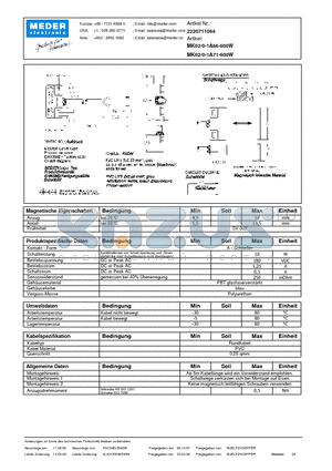 MK02-0-1A71-600W_DE datasheet - (deutsch) MK Reed Sensor