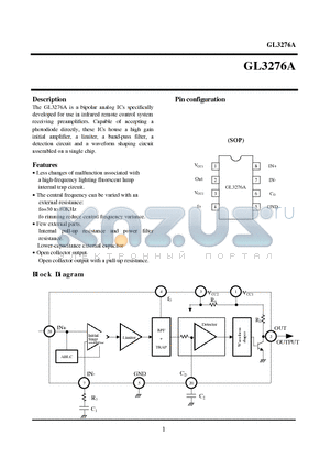 GL3276 datasheet - Less changes of malfunction associated with a high-frequency lighting fluorscent lamp internal trap circuit.