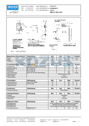 MK02-0-1B90-750X_DE datasheet - (deutsch) MK Reed Sensor