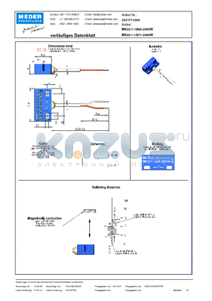 MK02-1-1A71-2000W_DE datasheet - (deutsch) MK Reed Sensor
