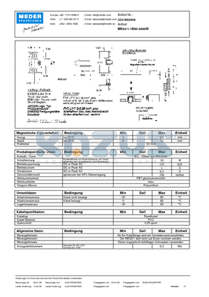 MK02-1-1B90-4000W_DE datasheet - (deutsch) MK Reed Sensor