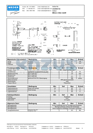 MK02-2-1B90-1500W_DE datasheet - (deutsch) MK Reed Sensor