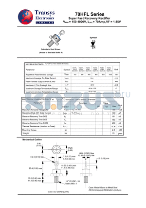 70HFLR80S02/5/10 datasheet - Super Fast Recovery Rectifier