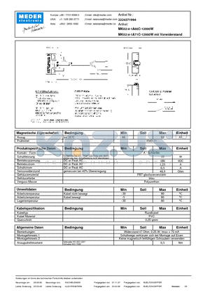 MK02-4-1A66C-12000W_DE datasheet - (deutsch) MK Reed Sensor