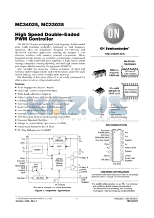 MC34025 datasheet - High Speed Double−Ended PWM Controller