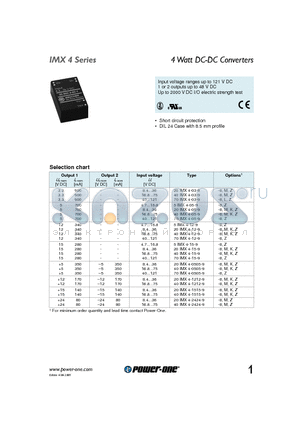 70IMX4-0505-9 datasheet - 4 Watt DC-DC Converters