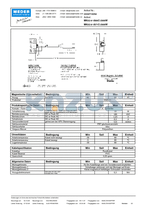 MK02-4-1A66C-2500W_DE datasheet - (deutsch) MK Reed Sensor