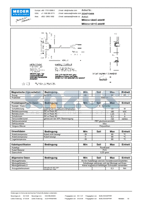 MK02-4-1A66C-4000W_DE datasheet - (deutsch) MK Reed Sensor